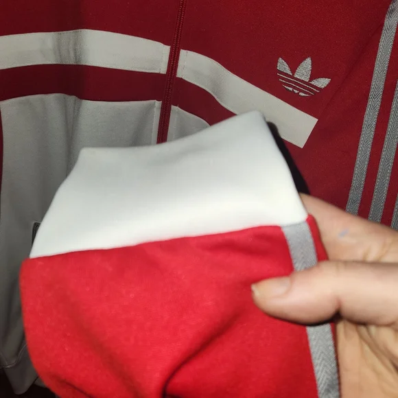 Very Rare Vintage Adidas Bb Red and White Firebird Windbreaker New Cond.Mens 2XL - Picture 7 of 10